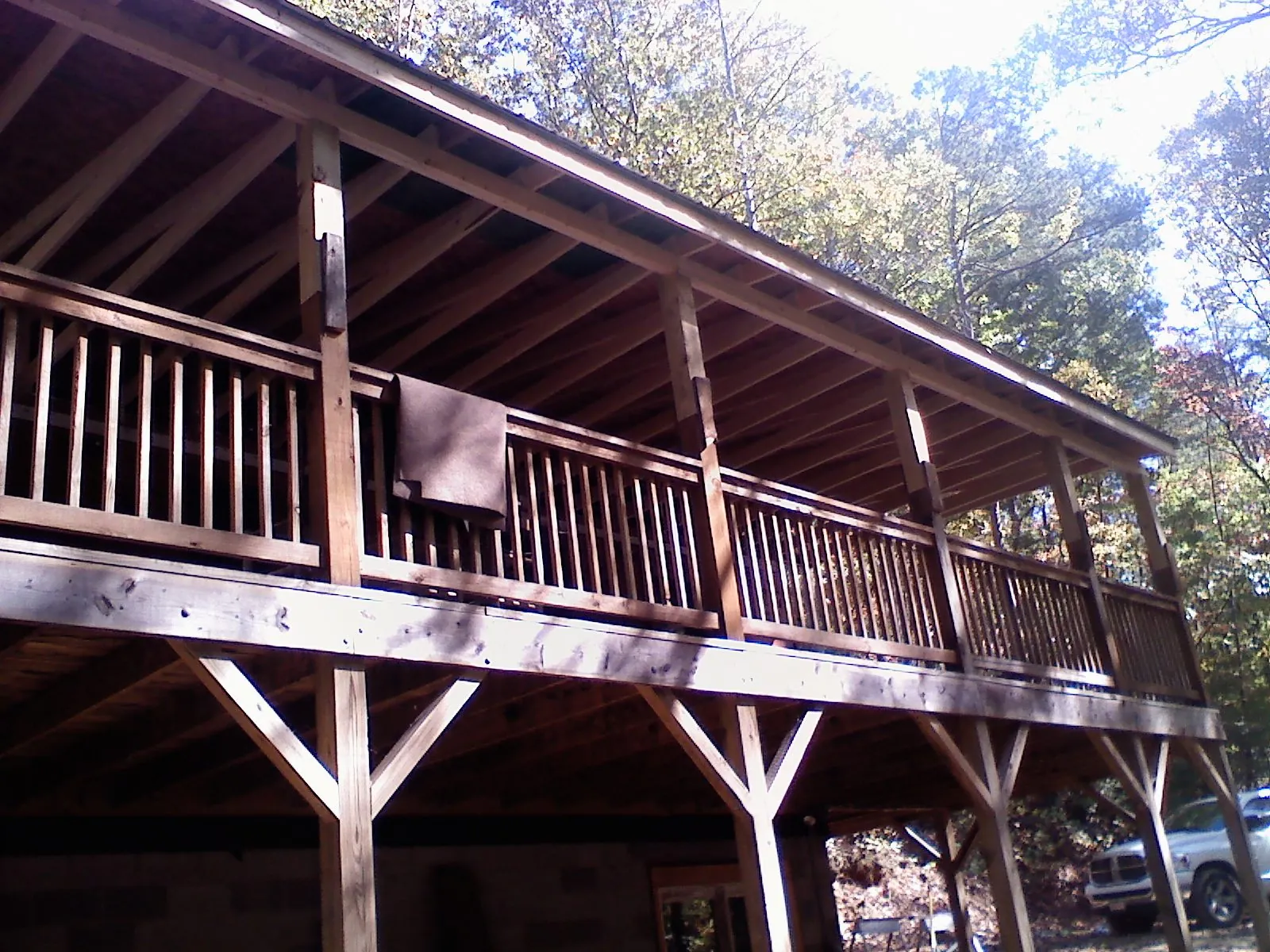 Timber framing under a new elevated porch and deck — Roof Leak Repair in Cape Neddick by Roofing Brothers